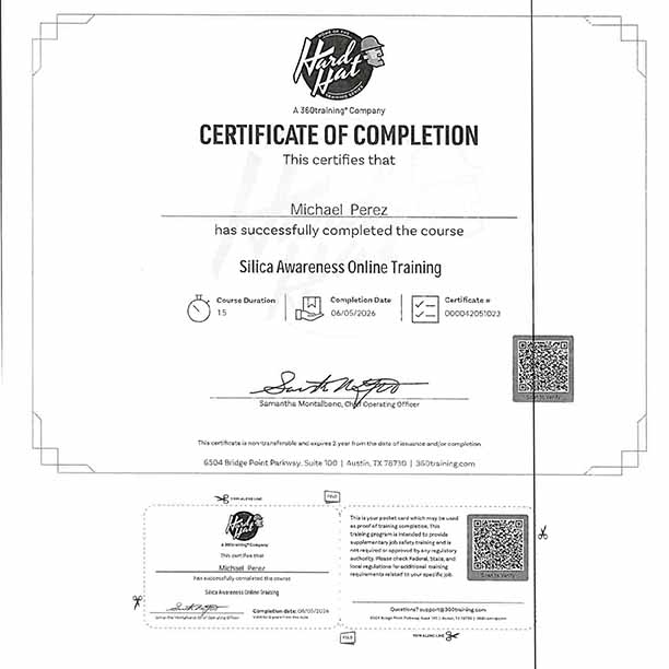 Michael Perez Silica License